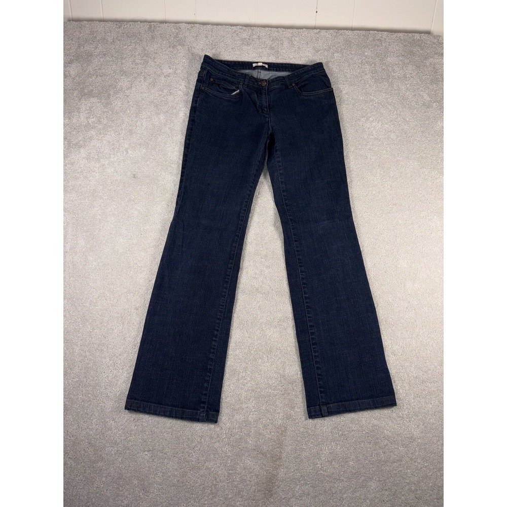 eileen fisher dark wash jeans boot cut xsโ (30x29) organic cotton